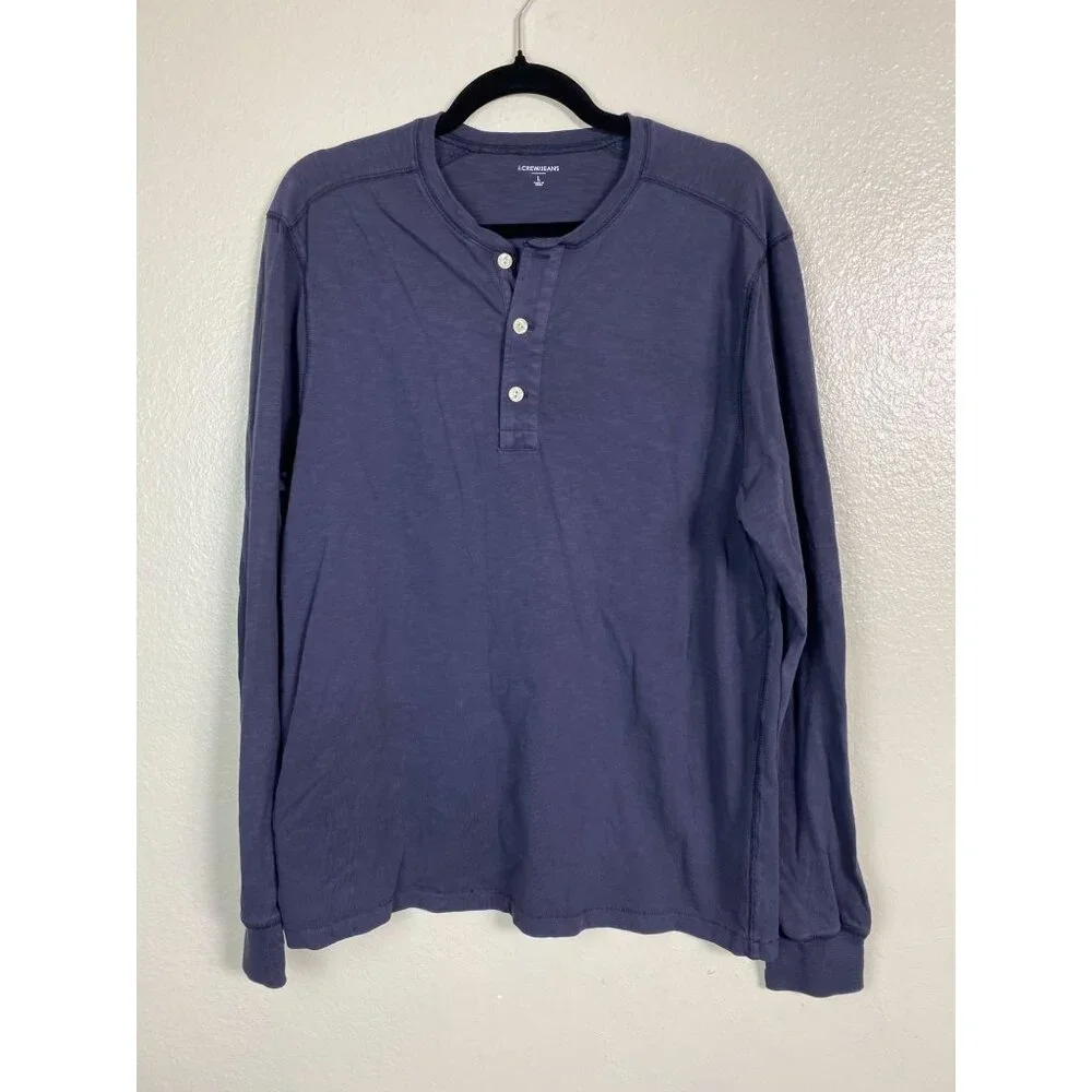 J. Crew Mens Long Sleeve Blue Shirt Large Casual Cotton Classic Capsule